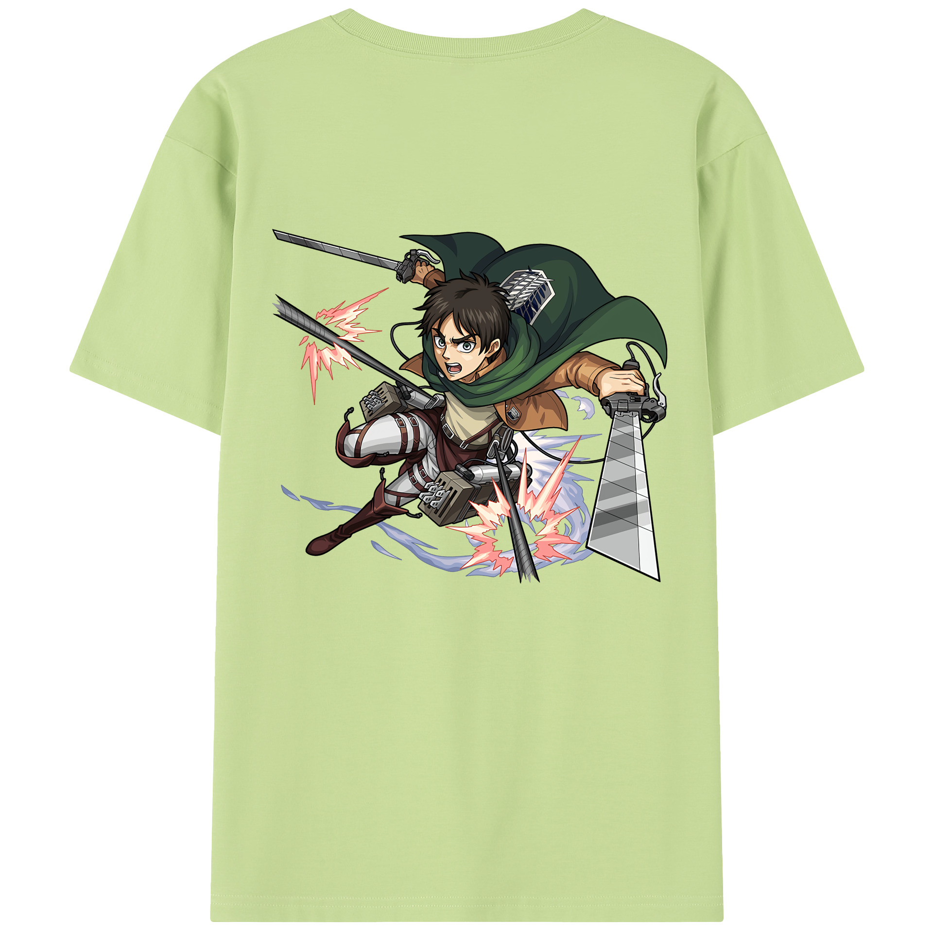 （画像用） 進撃の巨人 エレン･イェーガー Attack on Titan Eren Jäger 綿100％半袖Tシャツ（背面プリント）